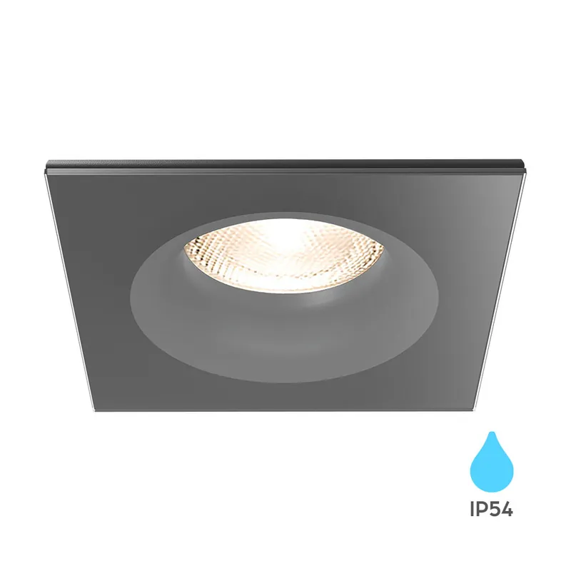Braytron TETRA Vierkant Zwart GU10 IP54 Downlight voor Badkamer