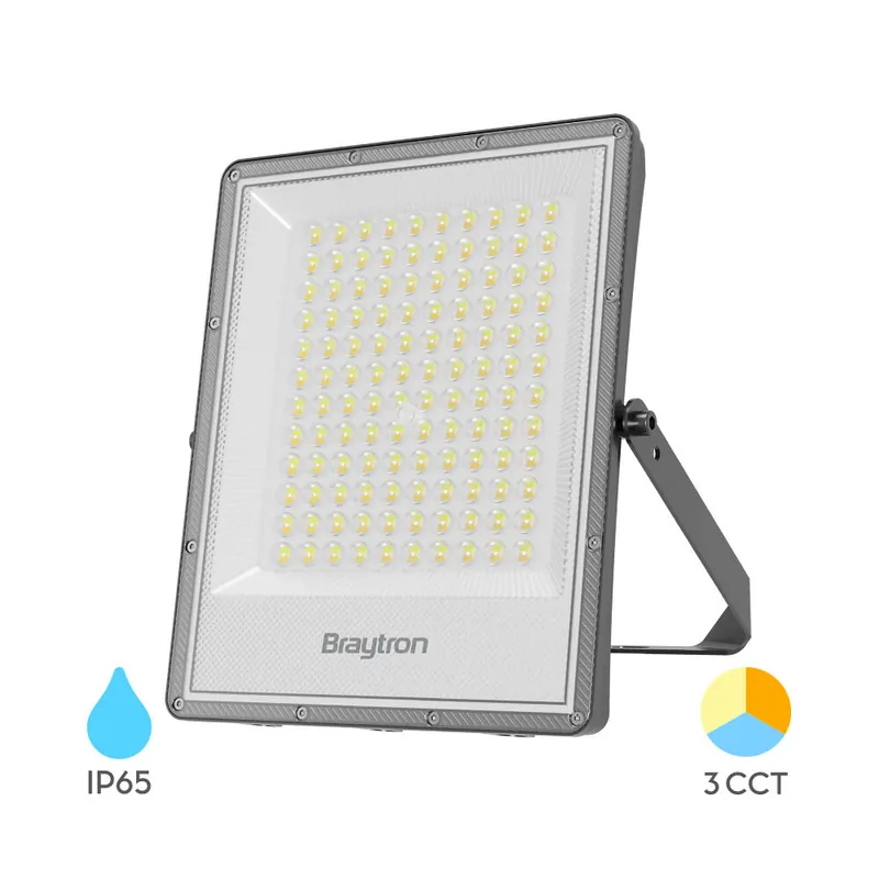 Braytron FLOOD PF 100W Grijs 3CCT IP65 LED Bouwlamp
