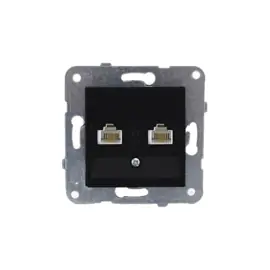 Viko Telefoon 2x Cat3 inbouwdoos + plaat Novella Black 92105533