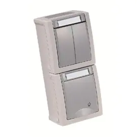Viko Combinatie Wissel Wissel / WCD+RA Vert. Pacific Grijs Opbouw SWD 90591085