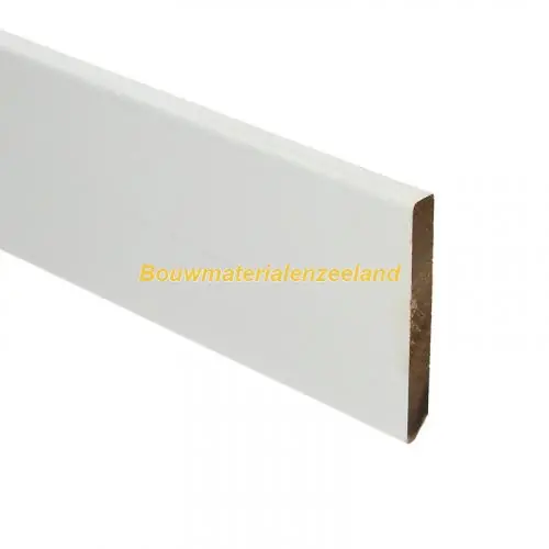 Plint hardhout wit gegrond gevingerlast 12x55 mm 490 cm
