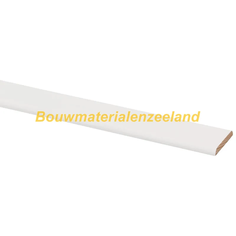Grenen afdeklijst gegr wit 4x30mm 210cm