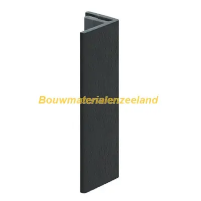 Eindprofiel 17mm Keralit zwart classic nerf 400 cm. lang