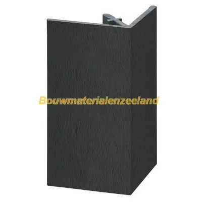 Uitwendig rechthoekprofiel Keralit 46x46mm zwart classic nerf 400 cm. lang