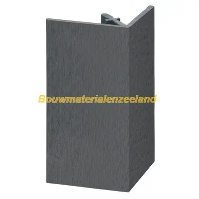 Uitwendig rechthoekprofiel Keralit 46x46mm antraciet classic nerf 400 cm. lang