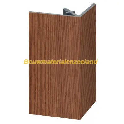 Uitwendig rechthoekprofiel Keralit 46x46mm bruin redceder classic nerf 400 cm. lang