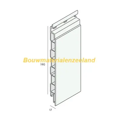 Keralit sponningdeel 190mm bruingrijs classic nerf 600 cm. lang