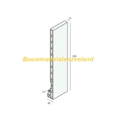 Keralit dakrandpaneel 250mm donkerbruin classic nerf 600 cm. lang
