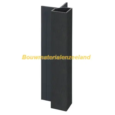 Keralit uitwendig hoekprofiel 32x32mm zwart classic nerf 400 cm. lang