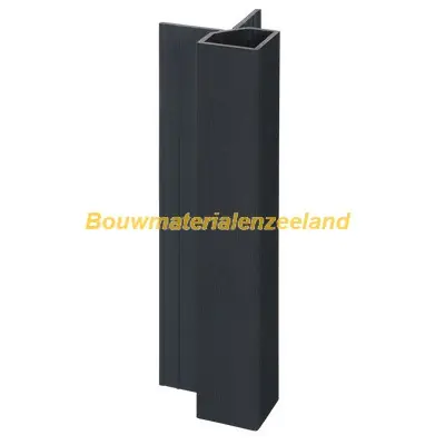 Keralit uitwendig hoekprofiel 32x32mm zwartgrijs classic nerf 400 cm. lang