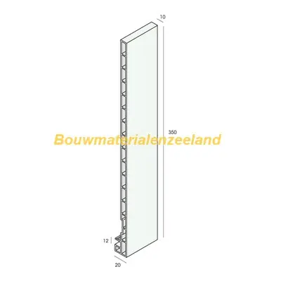 Keralit dakrandpaneel 350mm creme classic nerf 600 cm. lang