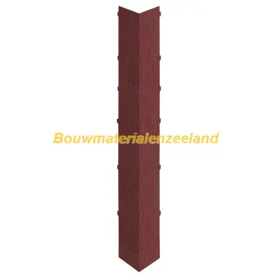 Uitwendig hoekstuk 350mm Keralit dakrand wijnrood classic nerf