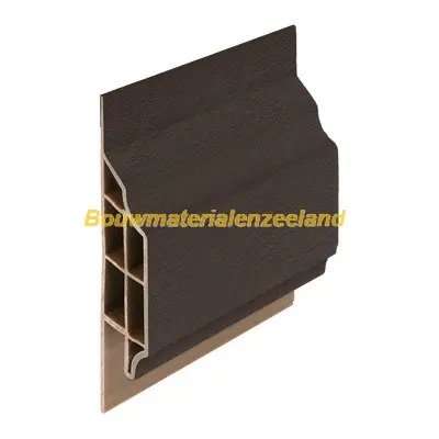 Trim/kraal sierlijst 10mm Keralit dakrand donkerbruin classic nerf 600 cm. lang