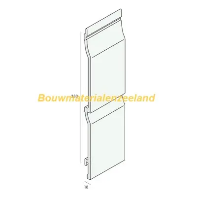Novicell rabat 333mm grove nerf (dubbel) steppe bruin 600 cm. lang