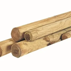 Woodvision Ronde palissade, diam. 10x400 cm cilindrisch gefreesd haaks gekort 1 zijde gekroond