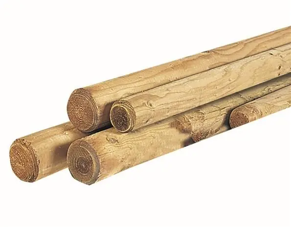 Woodvision Ronde palissade, diam. 10x400 cm cilindrisch gefreesd haaks gekort 1 zijde gekroond