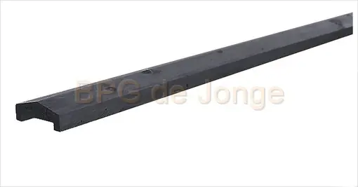 Geschaafde afdekkap 3,5 x 8,5 x 180 cm, t.b.v. rechtscherm, zwart gedompeld