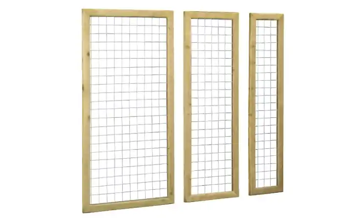 Woodvision Betonijzertrellis met maas 7,5x7,5 cm, in grenen raamwerk 4,4x6,8 cm, 60x180 cm