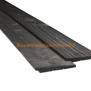 Douglas zweeds rabat 1,1-2,7x19,5x400 cm zwart gespoten