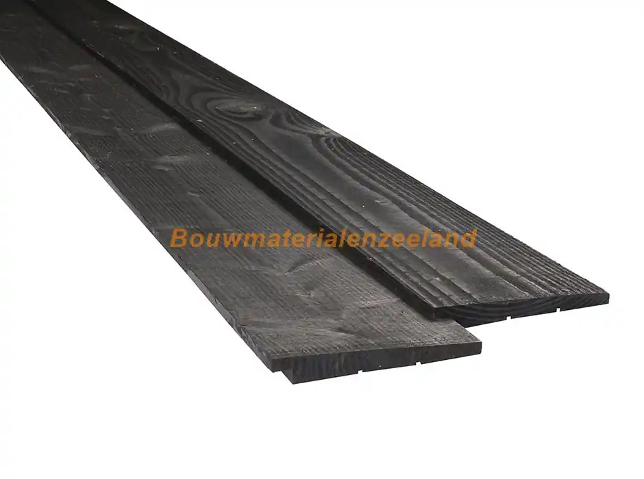 Douglas zweeds rabat 1,1-2,7x19,5x400 cm zwart gespoten