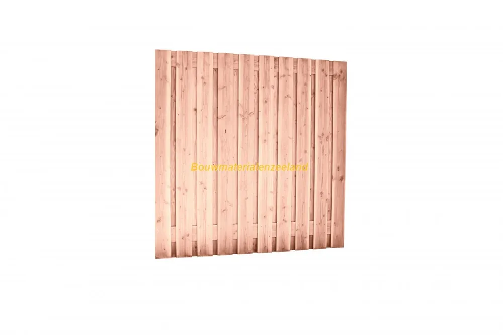 Douglas geschaafd plankenscherm 21-planks 16 mm 180 x 180 cm, onbehandeld, betonsysteem