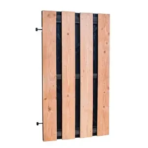 Douglas fijnbezaagd plankendeur met zwarte binnenzijde, op zwart frame, 100 x 180 cm