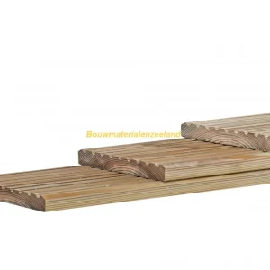Woodvision Douglas geschaafd dekdeel 2,4x13,8x300 cm, groen ge?mpregneerd