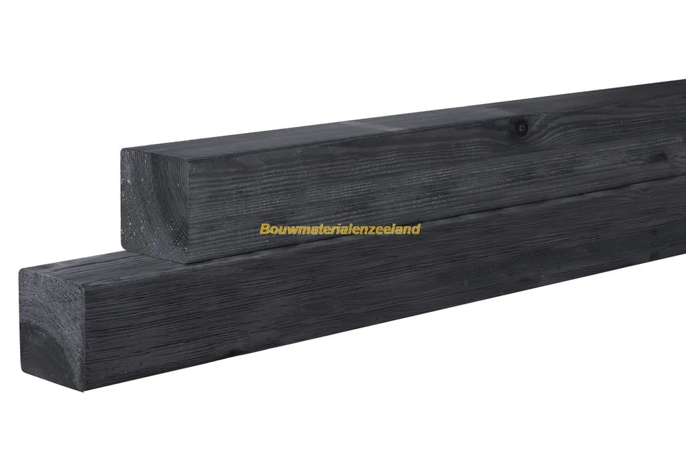 ZWART Grenen geschaafde paal 8,8 x 8,8 x 270 cm, zonder diamantkop