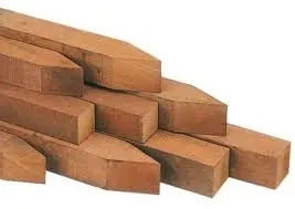 HH paal V groef 65x65 mm gepunt 305 cm lang