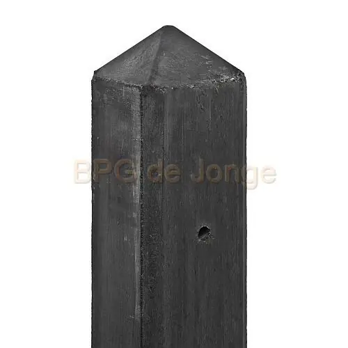 Eindpaal diamantkop 10x10x280 cm antraciet