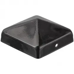 Afdekkap Piramide-vorm, 71x71mm, zwart gepoedercoat