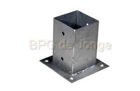 Paalhouder met plaat 91x91x150 mm. verz.