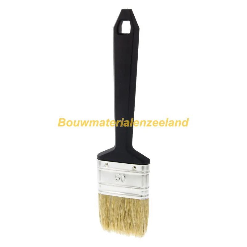 Platte kwast wegwerp wit haar 50