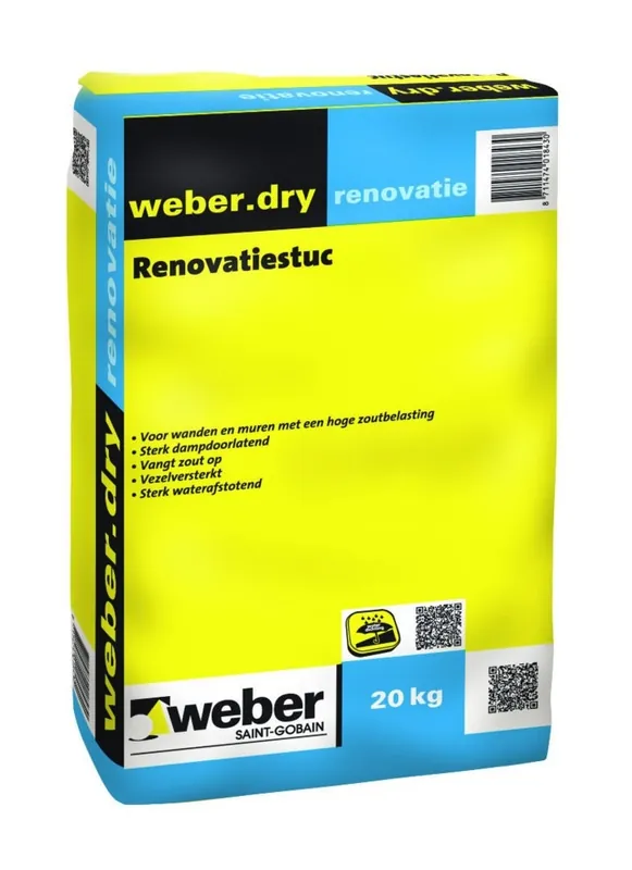 Weber Dry renovatie zout absor. stuc zak 20 kg