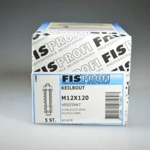 FIS PROFI keilbout 80 6-kant metr. verz. staal incl. drstuk M12x115, moer&ring ds 5 st