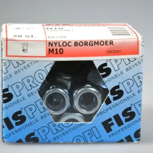 FIS PROFI lage borgmoer M10x10.0 SW-17 metr. nylon-ring verz. staal 8 ds 50 st