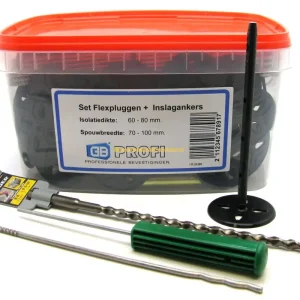 GB-profi flexplug met anker 100 rvs A4 incl. hulpstukken. en SDS+boor emmer 40 st