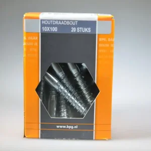 houtdraadbout 10x100 6-kantkop SW-17 verz. DIN571 staal 4.8 ds 20 st