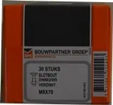 slotbout M8x70 metr. verz. DIN603\\555 staal 4.8 ds 30 st