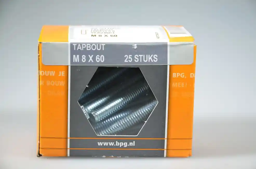 tapbout M8x60 6-kantkop SW-13 metr. verz. DIN933 staal 8.8 ds 25 st