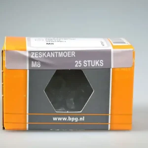 6-kantmoer M8x6.5 SW-13 metr. verz. DIN934-8 staal 8 ds 25 st
