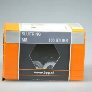 sluitring M8x1.6 verz. DIN125A staal HV 140 ds 100 st