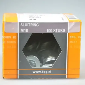 sluitring M10x2.0 verz. DIN125A staal HV 140 ds 100 st
