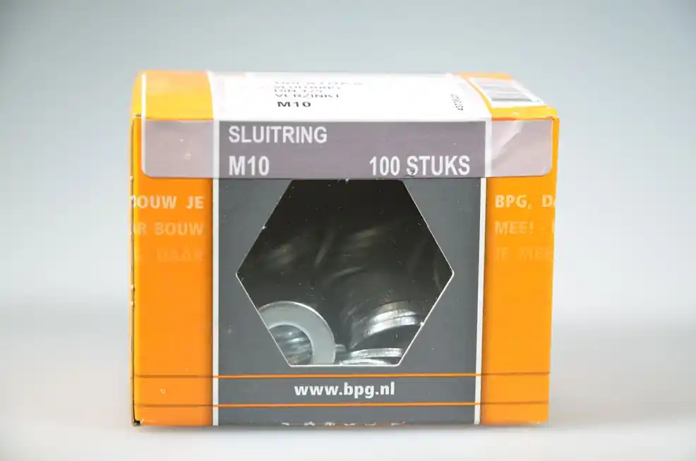 sluitring M10x2.0 verz. DIN125A staal HV 140 ds 100 st