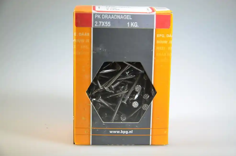 Draadnagel 2.7x55 pl. geruite kop blank staal ds 1 kg