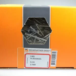 Draadnagel 2.7x55 pl. geruite kop blank staal ds 5 kg