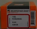 Draadnagel 5.0x125 pl. geruite kop blank staal ds 1 kg