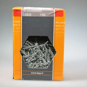 Draadnagel 1.6x25 verloren kop verz. staal ds 1 kg