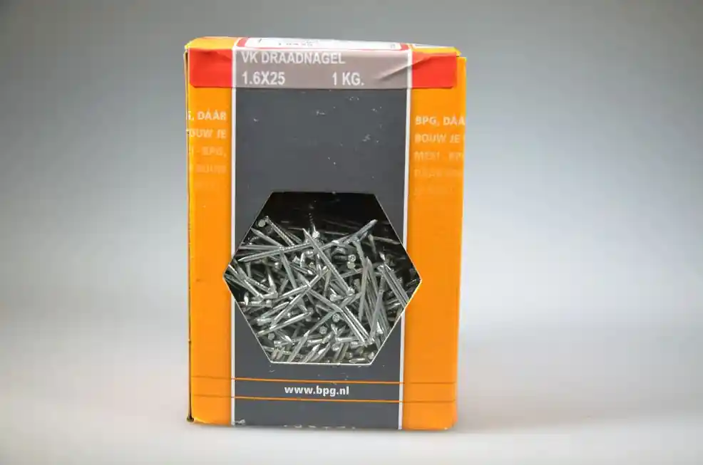 Draadnagel 1.6x25 verloren kop verz. staal ds 1 kg