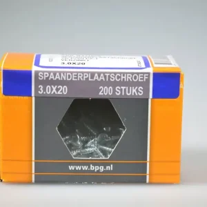 spaanplaatschroef 3.0x20 verz. kop pozidriv voldr verz. ds 200 st